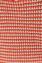 Close up of striped crochet knit fabric