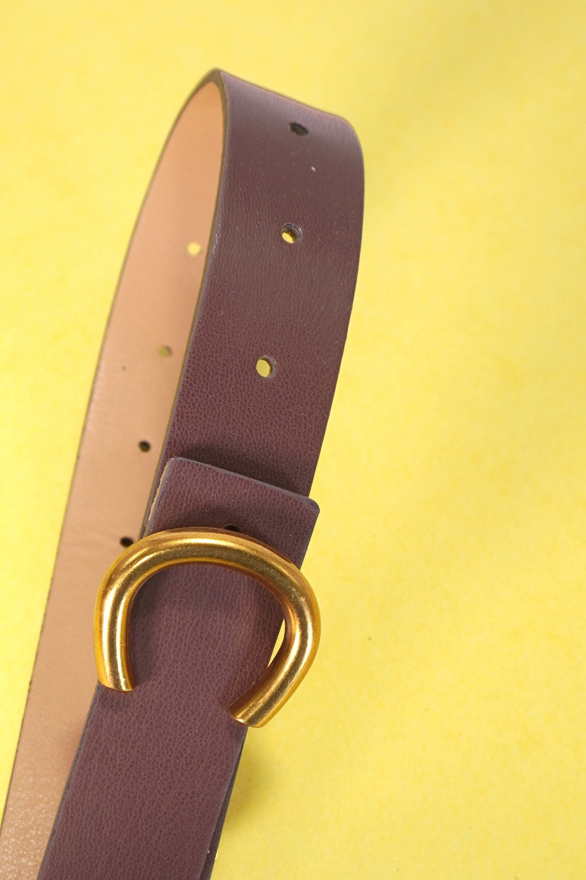 Horseshoe Buckle Belt-Brown