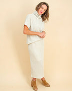 Irene Textured Knit Midi Skirt-Natural Knit