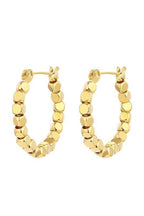 18k Non-Tarnish Square Beaded Hoop Earrings