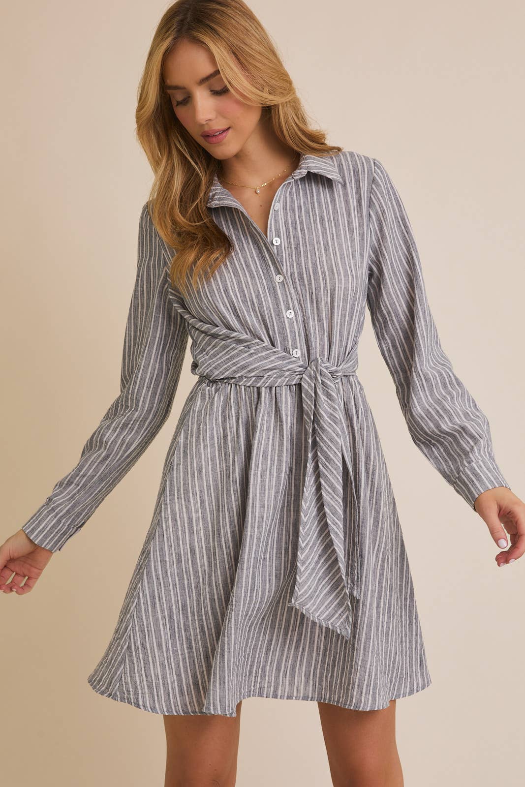 Womens Dresses Floaty Shirt Dress Striped Shirt Dress-Blue White Flowy Women's Dresses Erma Jean Womens Dresses Floaty Shirt Dress Striped Shirt Dress-Blue White Flowy Women's Dresses Erma Jean