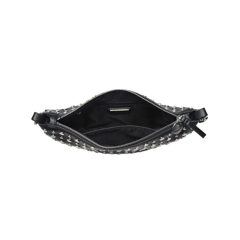 Jordan Vegan Leather Studded Handbag-Black