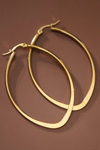 18k Non-Tarnish Oval Hoops-Gold