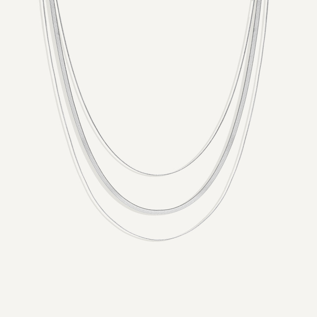Sterling Silver Non-Tarnish Layered Necklace