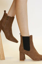 Block Heel Chelsea Boot-Dk Taupe Black