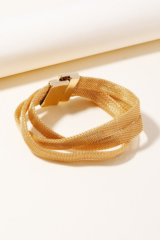 Layered Mesh Bracelet-Gold