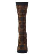 Preppy Plaid Crew Sock-Pine Needle