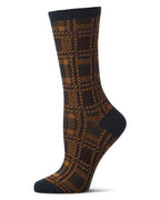 Preppy Plaid Crew Sock-Pine Needle