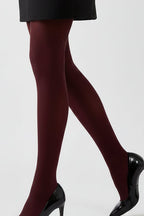 Control Top Tights-Wine Opaque