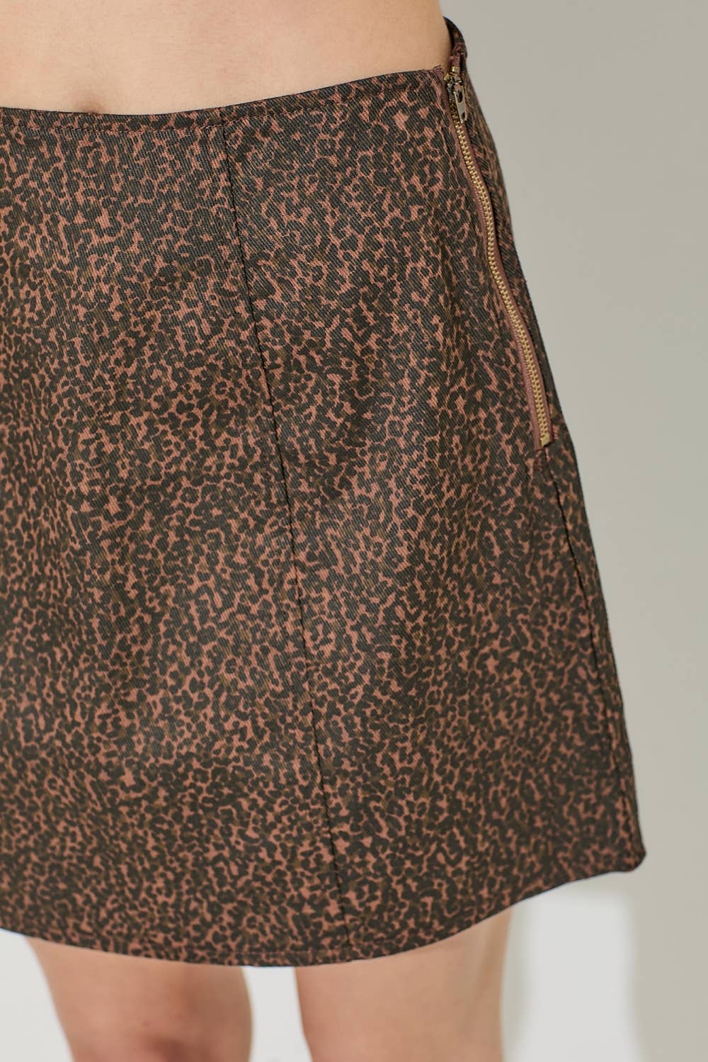 Animal Print Mini Skirt-Leopard