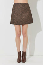 Animal Print Mini Skirt-Leopard