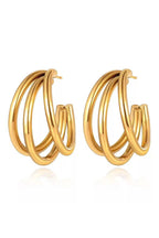 Triple Hoop Earrings-Gold
