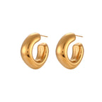 Myla Non-Tarnish Bubble Square Hoop Earrings-18k Gold-Plated
