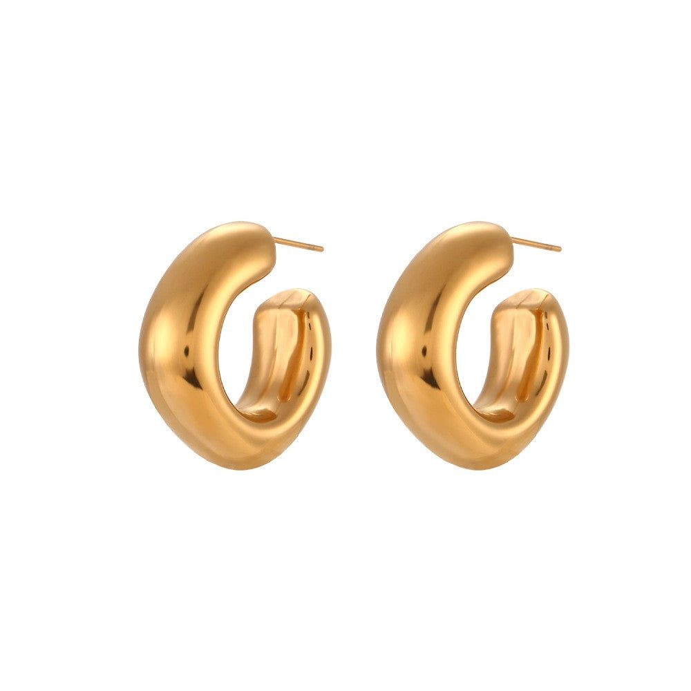 Myla Non-Tarnish Bubble Square Hoop Earrings-18k Gold-Plated