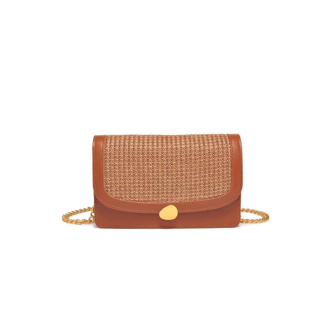 Woven Detail Crossbody-Brown