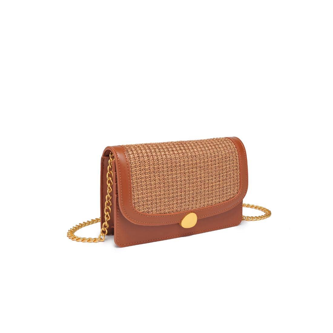 Woven Detail Crossbody-Brown