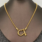 Women's 18K Gold-Plated Non-Tarnish Chunky Buckle Rope Necklace