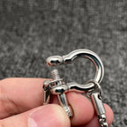 18K Non-Tarnish Chunky Buckle Rope Necklace-Silver