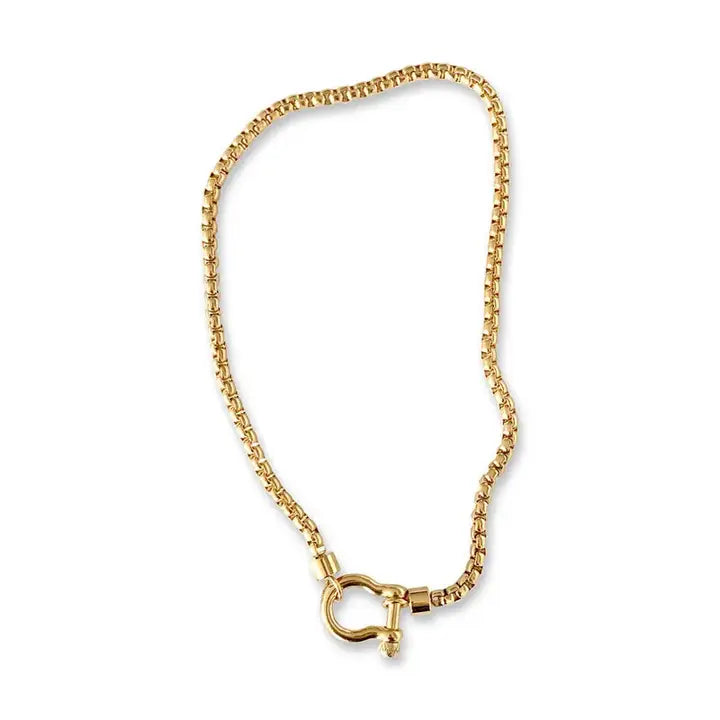 Women's 18K Gold-Plated Non-Tarnish Chunky Buckle Rope Necklace