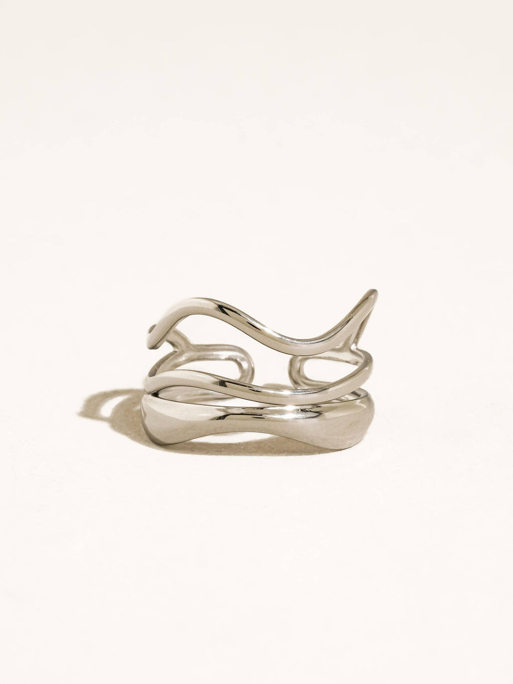 Ozzy Non-Tarnish Abstract Ring-18K Silver Plated
