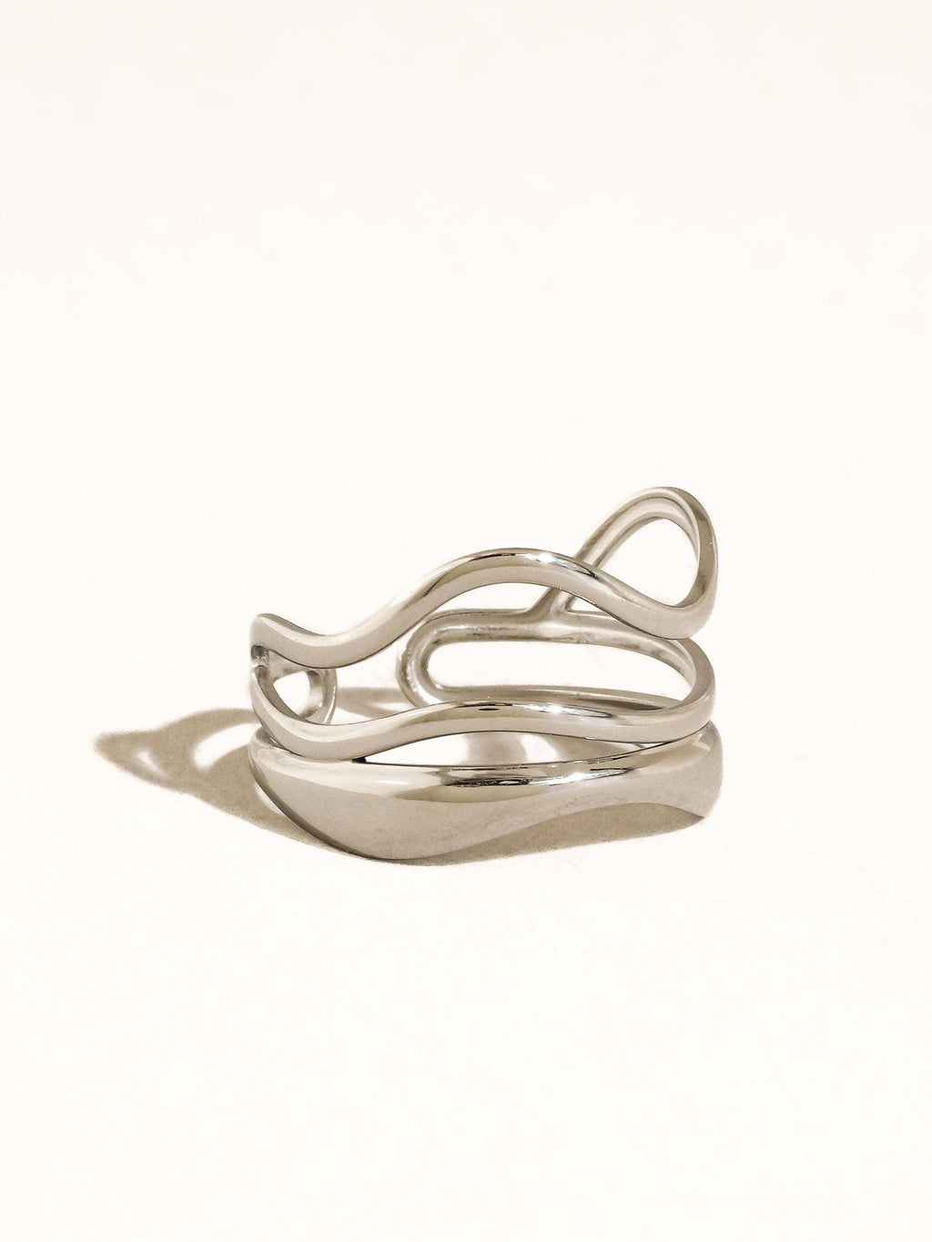 Ozzy Non-Tarnish Abstract Ring-18K Silver Plated