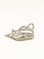 Ozzy Non-Tarnish Abstract Ring-18K Silver Plated