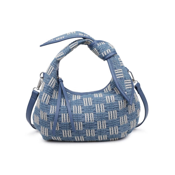 Woven Straw Knot Design Crossbody-Denim