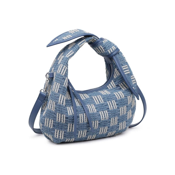 Woven Straw Knot Design Crossbody-Denim