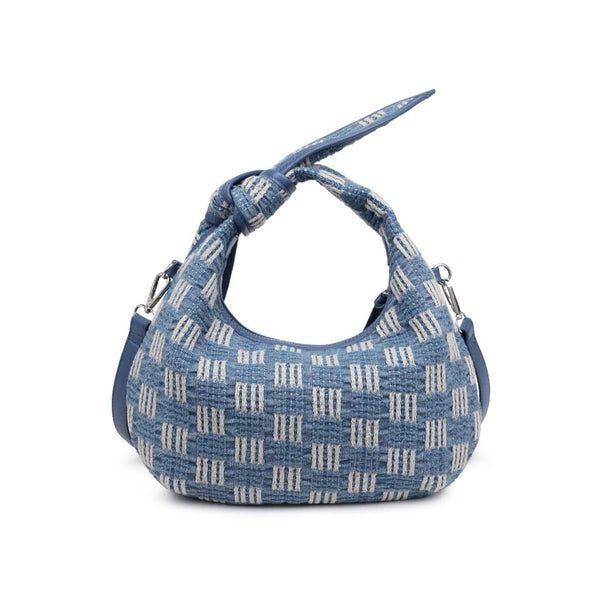 Woven Straw Knot Design Crossbody-Denim