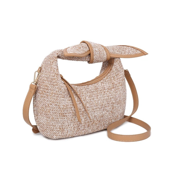 Woven Straw Knot Design Crossbody-Tan