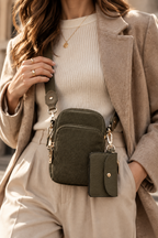 Parker Corduroy Compartment Crossbody-Dark Olive