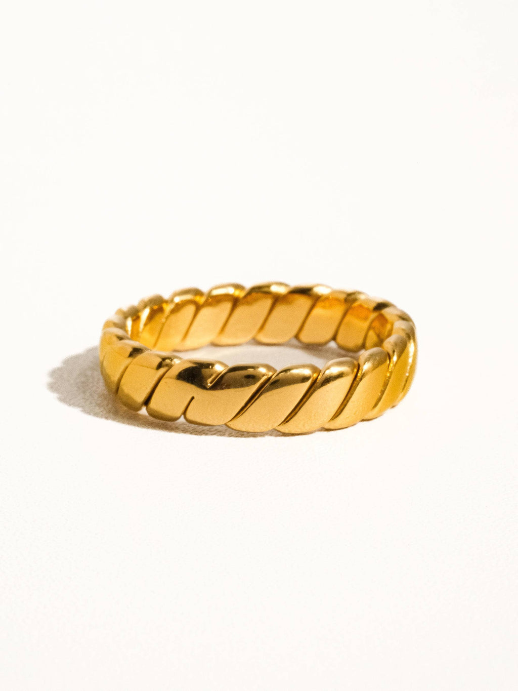 18K Non-Tarnish Braided Stack Ring-Gold