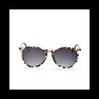 A pair of round  sunglasses with a classic tortoiseshell frame and dark gradient lenses, shown against a plain white background.