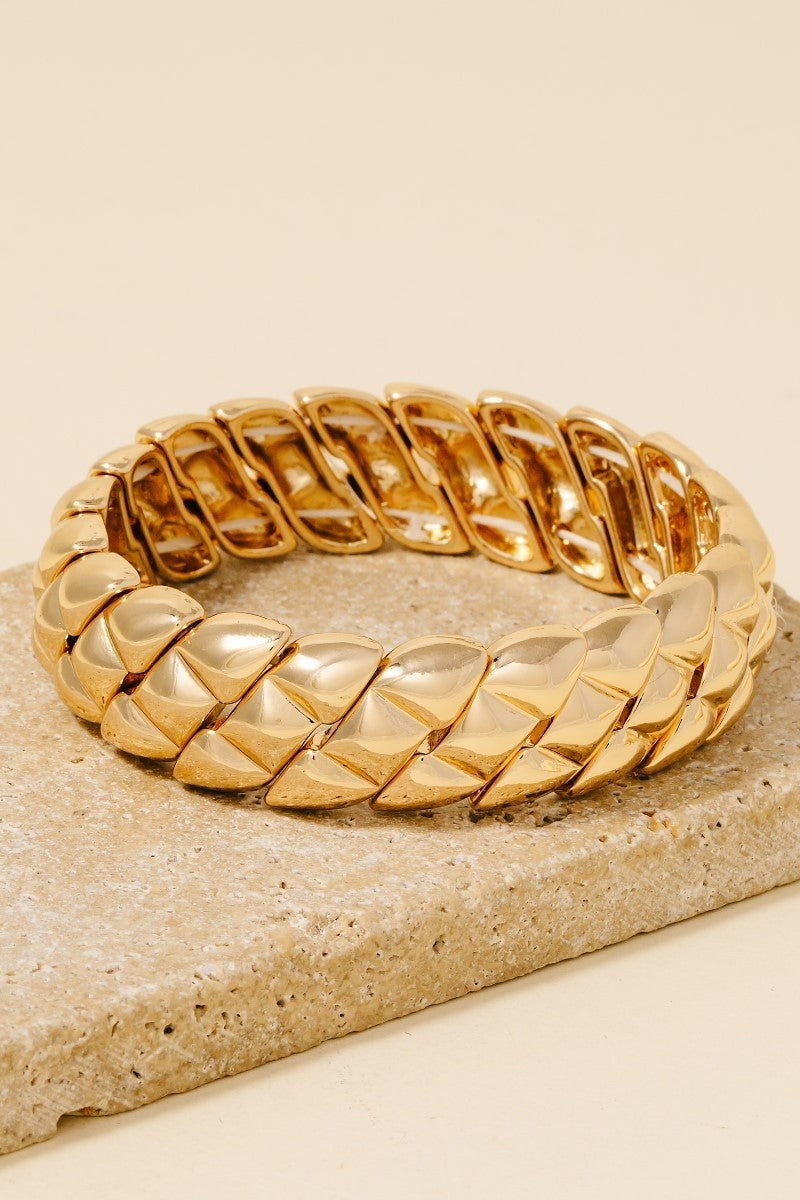 Elastic Textured Bracelet-Gold