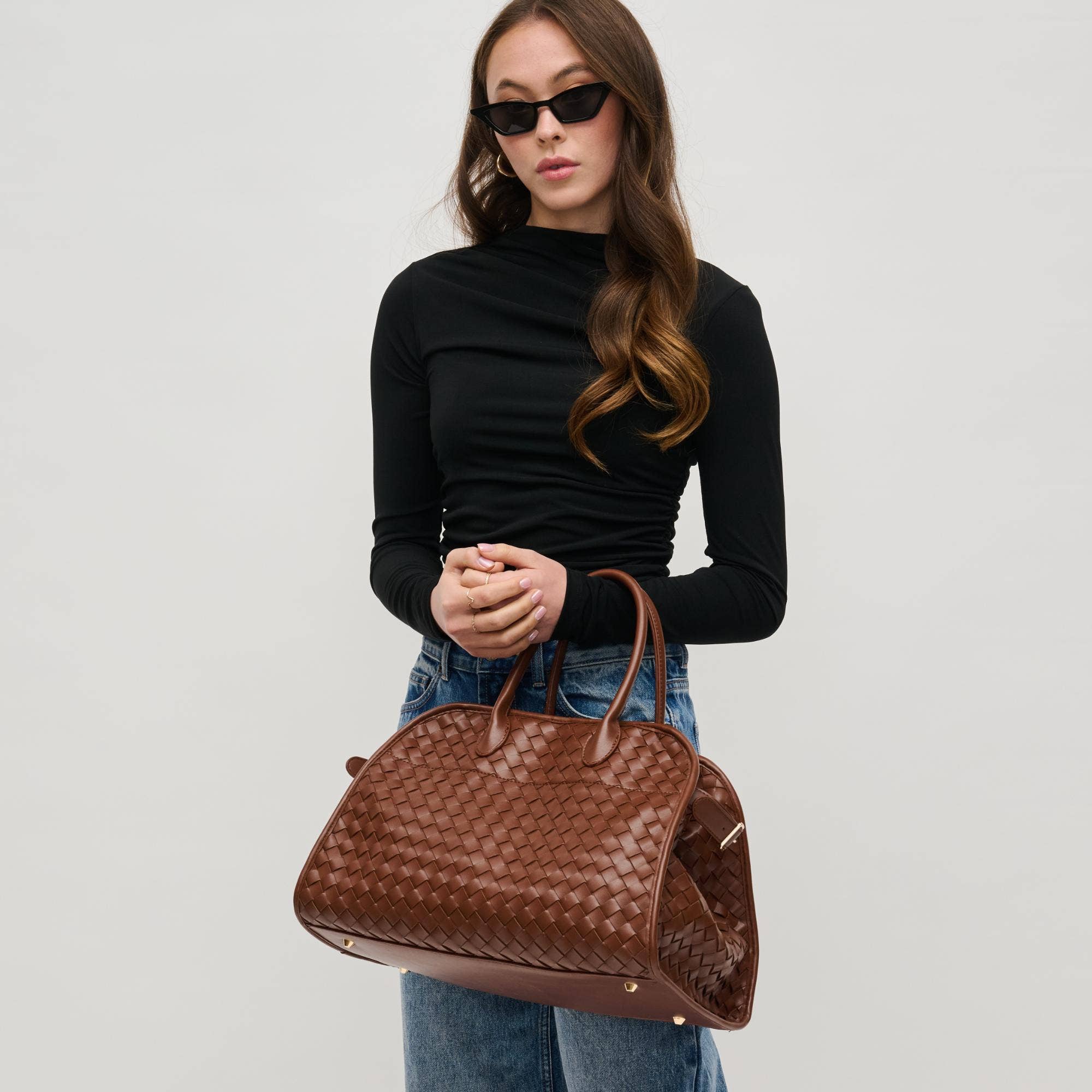 Woven Tote-Brown