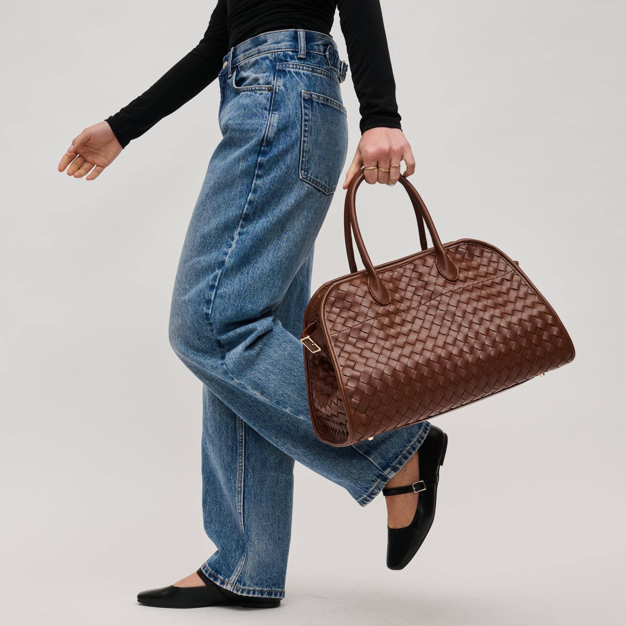 Woven Tote-Brown