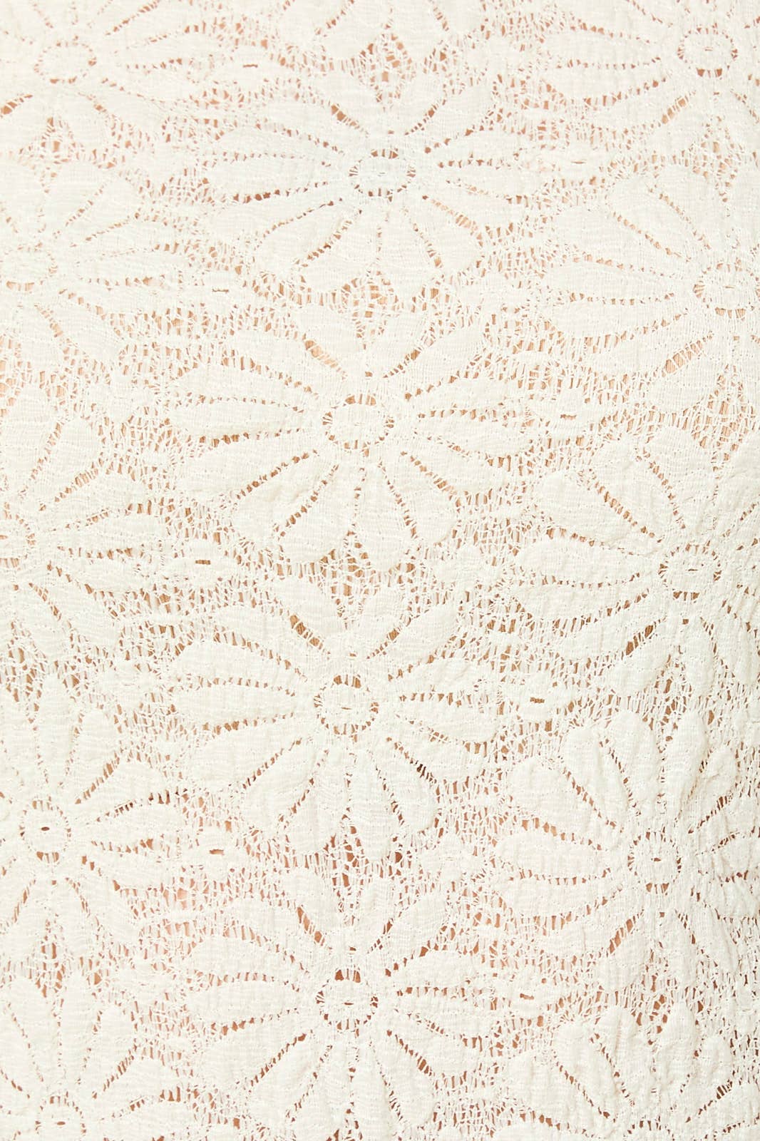 Long Sleeve Flower Lace Top-Ivory