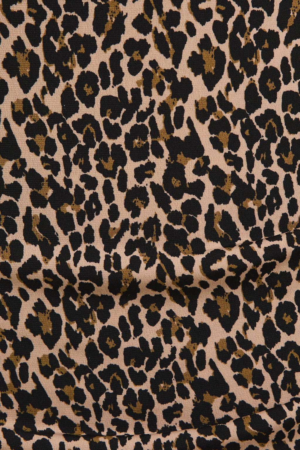 Surplice Ruched Leopard Dress-Black Taupe
