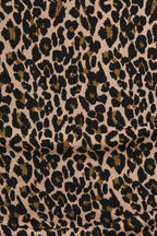 Surplice Ruched Leopard Dress-Black Taupe