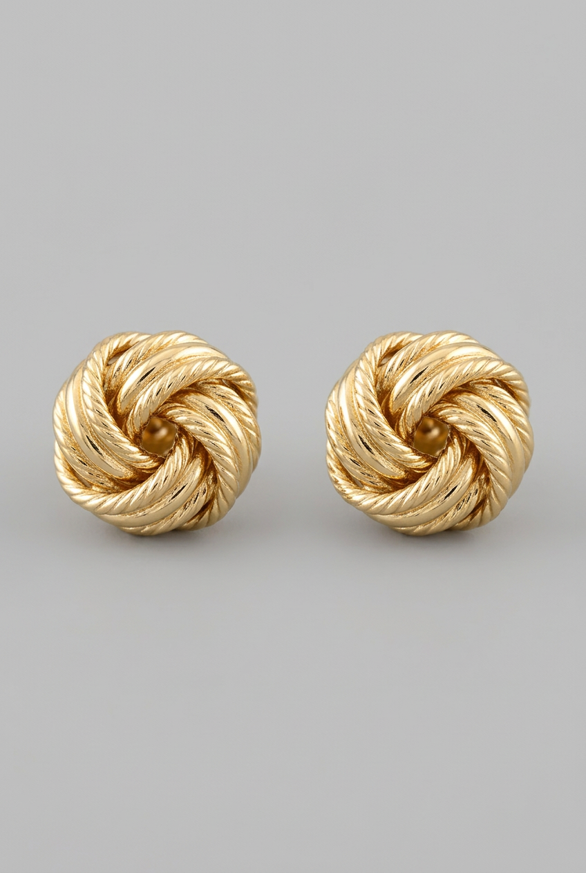 Zendaya Non-Tarnish Love Knot Earrings-18KT Gold-Plated