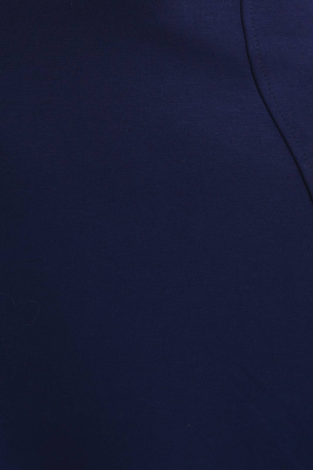 Square Neckline Short Sleeve Flare Skirt Dress-Navy