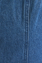 Sleeveless Button Down Denim Dress-Medium Denim