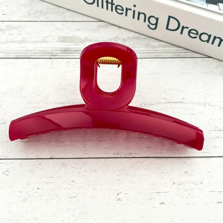 Solid Color Oversized Hair Claw Clip-Multi