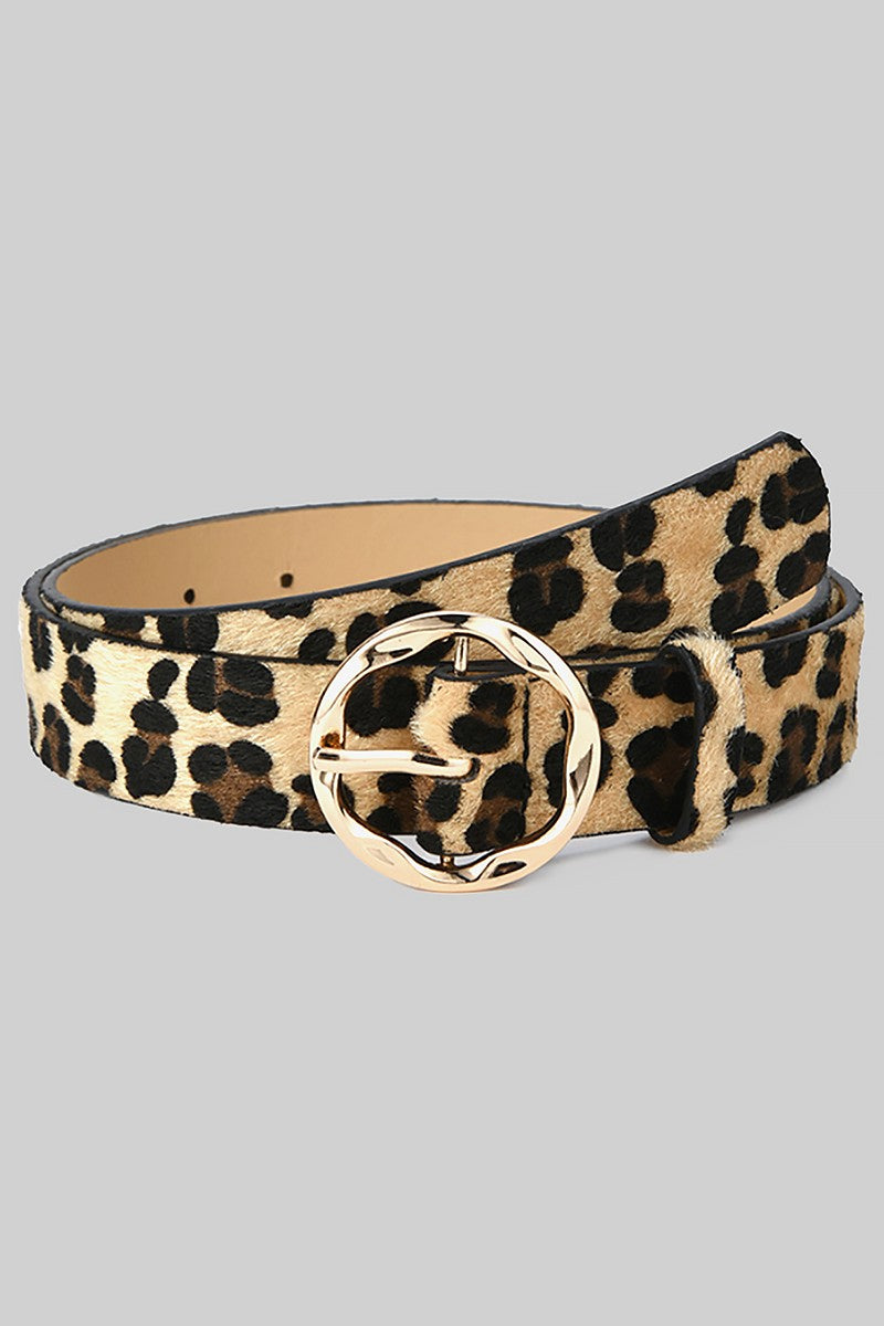 Faux Fur Leopard Belt