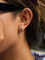 Non-Tarnish Two Tone Crossover Earrings-18k Gold Plated