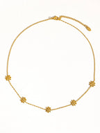 18K Non-Tarnish Festival Daisy Chain Necklace-Gold