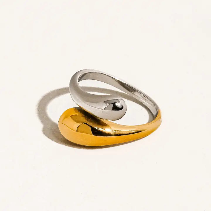 18K Non-Tarnish Wrap Ring-Gold Silver