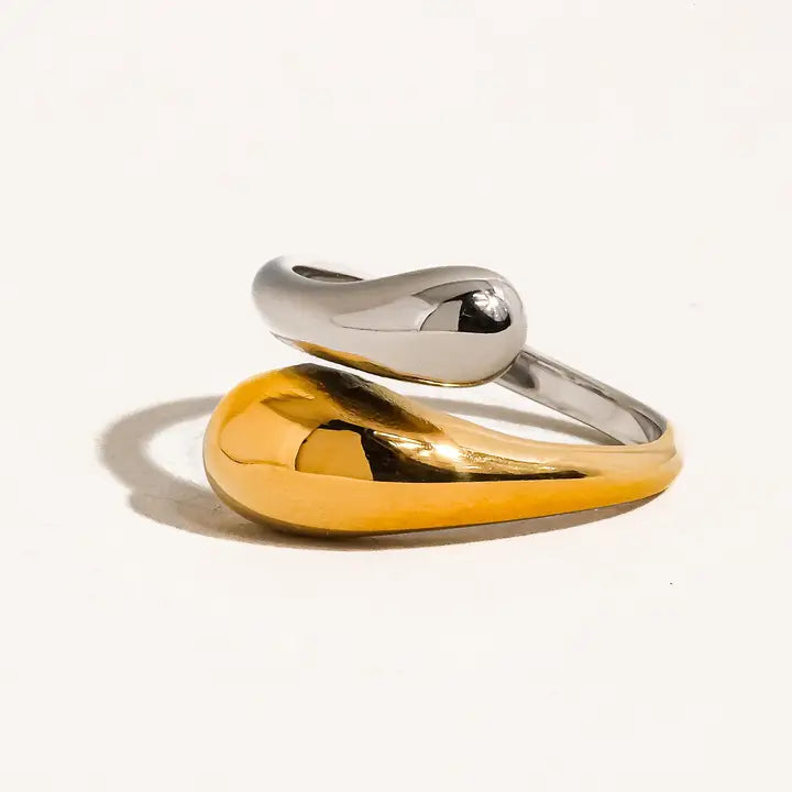 18K Non-Tarnish Wrap Ring-Gold Silver