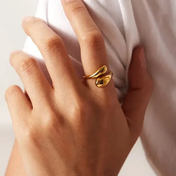 18K Non-Tarnish Wrap Ring-Gold