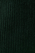 Close-up of hunter green knit texture